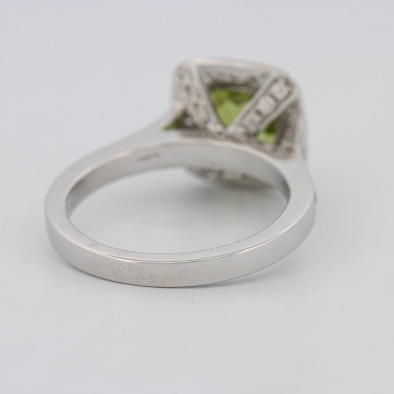 3 CT Cushion Cut Garnet Halo Ring - ZIZOV DIAMONDS