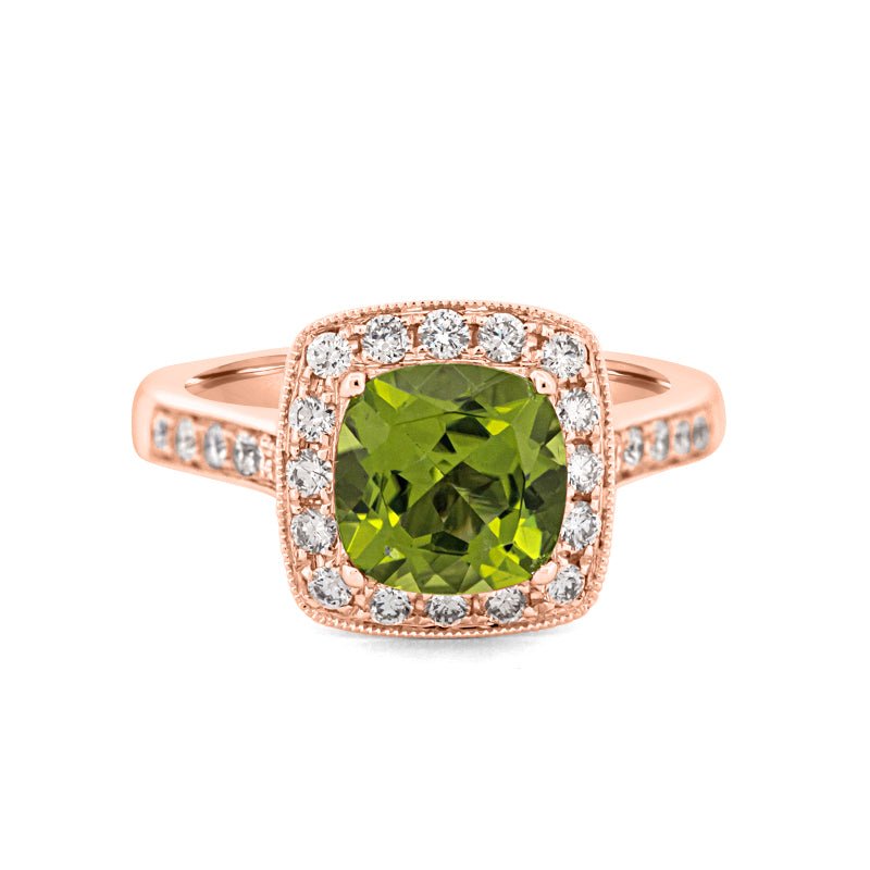 3 CT Cushion Cut Garnet Halo Ring - ZIZOV DIAMONDS