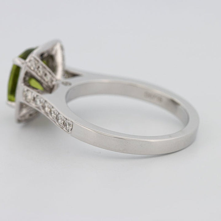 3 CT Cushion Cut Garnet Halo Ring - ZIZOV DIAMONDS