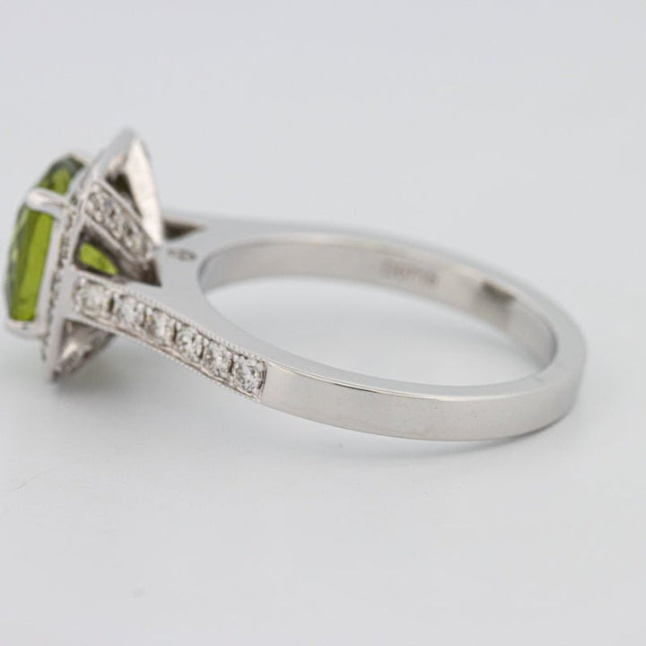 3 CT Cushion Cut Garnet Halo Ring - ZIZOV DIAMONDS