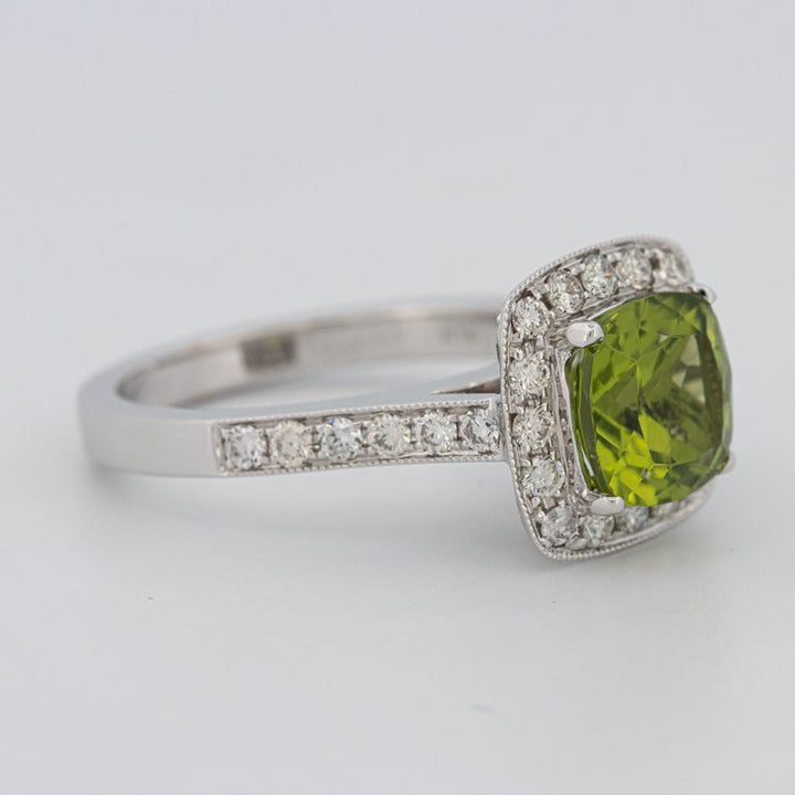 3 CT Cushion Cut Garnet Halo Ring - ZIZOV DIAMONDS