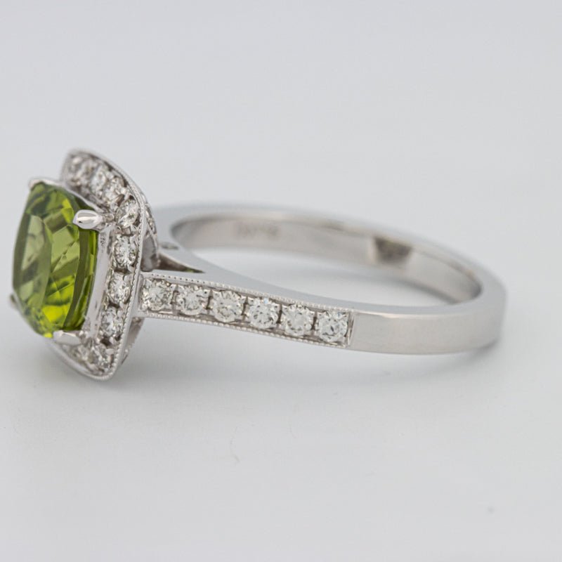 3 CT Cushion Cut Garnet Halo Ring - ZIZOV DIAMONDS