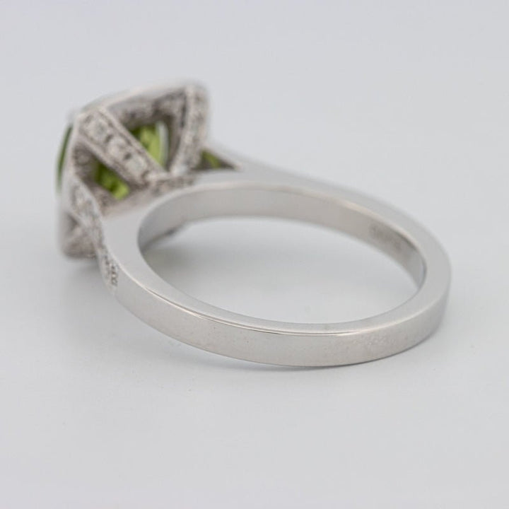 3 CT Cushion Cut Garnet Halo Ring - ZIZOV DIAMONDS