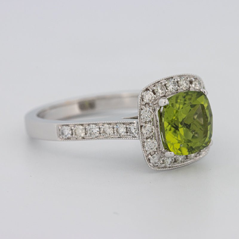 3 CT Cushion Cut Garnet Halo Ring - ZIZOV DIAMONDS