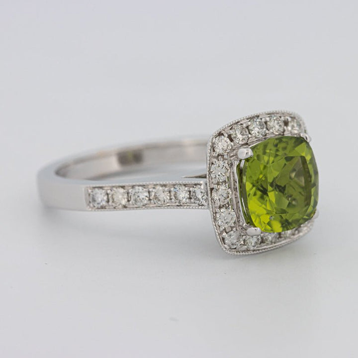 3 CT Cushion Cut Garnet Halo Ring - ZIZOV DIAMONDS