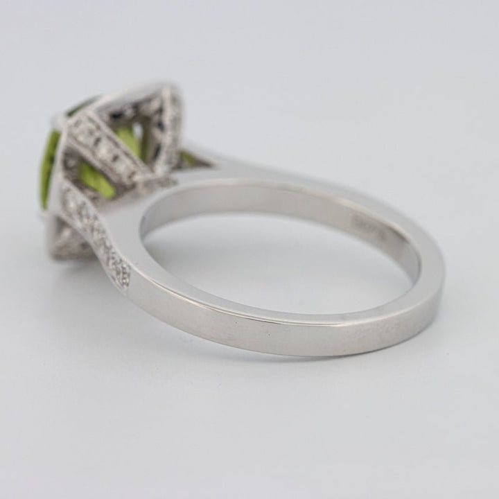 3 CT Cushion Cut Garnet Halo Ring - ZIZOV DIAMONDS