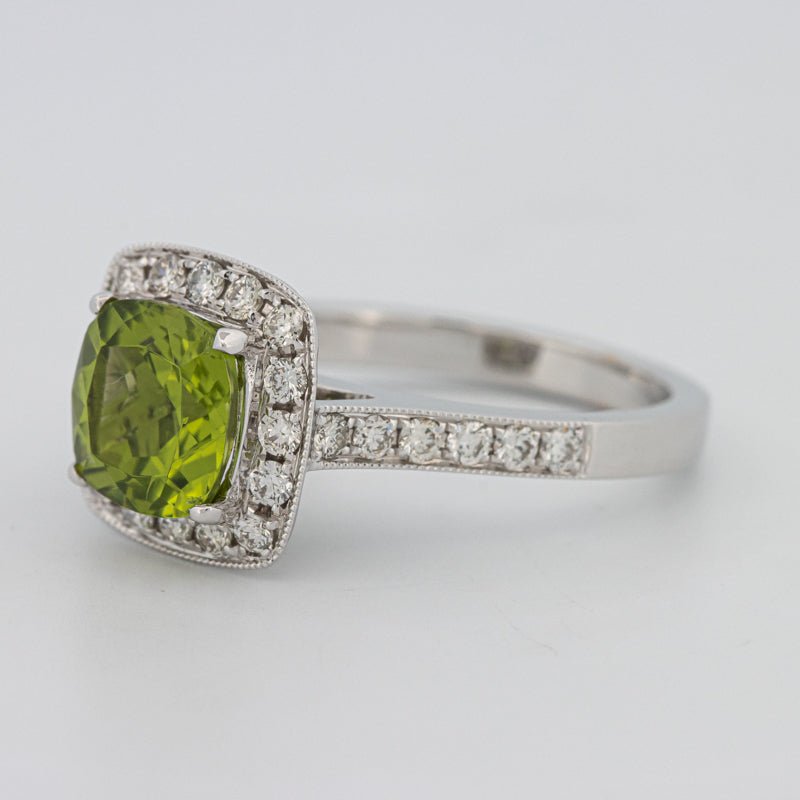 3 CT Cushion Cut Garnet Halo Ring - ZIZOV DIAMONDS