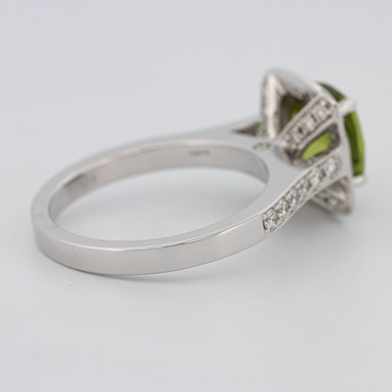 3 CT Cushion Cut Garnet Halo Ring - ZIZOV DIAMONDS