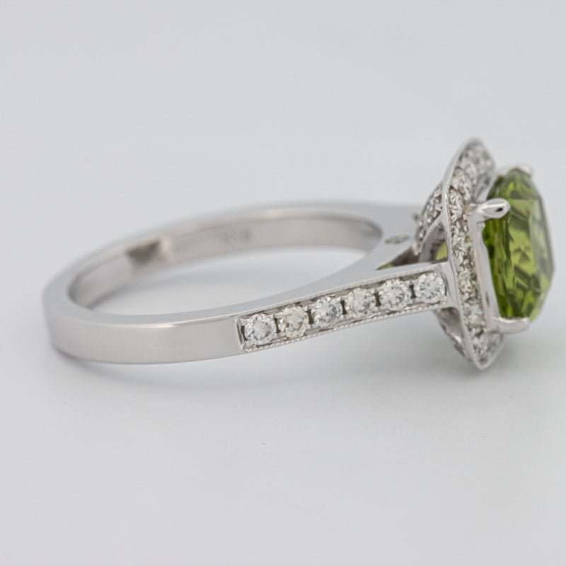 3 CT Cushion Cut Garnet Halo Ring - ZIZOV DIAMONDS