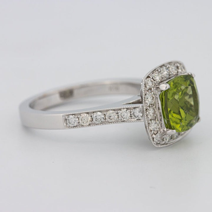 3 CT Cushion Cut Garnet Halo Ring - ZIZOV DIAMONDS