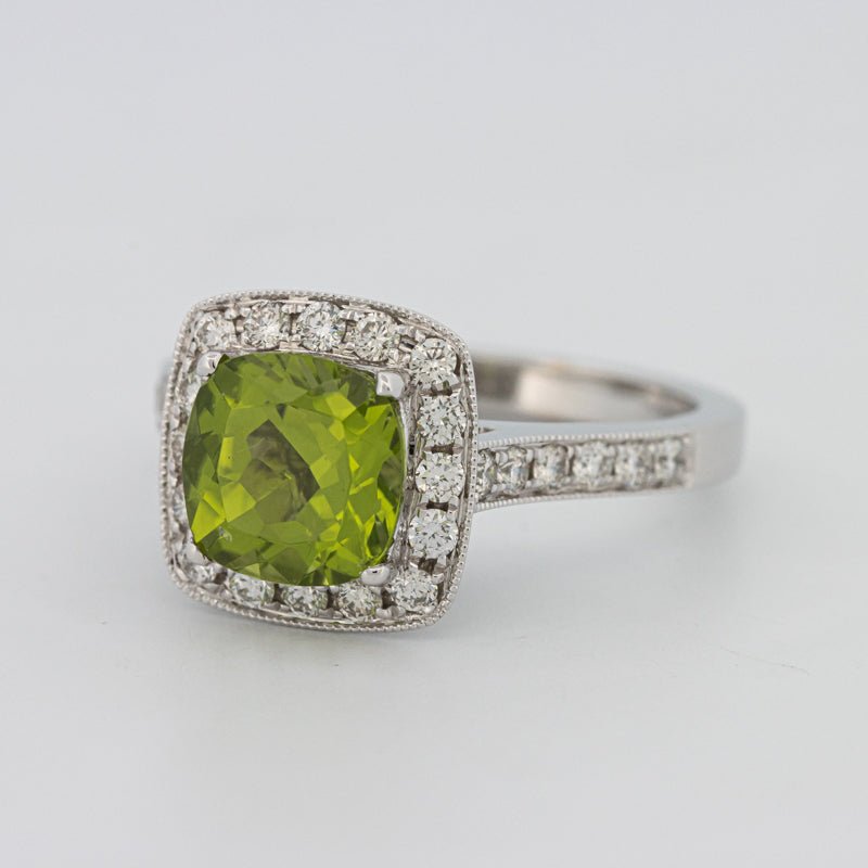 3 CT Cushion Cut Garnet Halo Ring - ZIZOV DIAMONDS