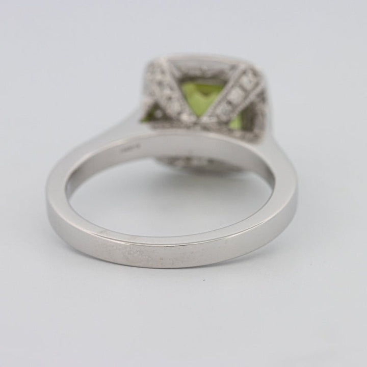 3 CT Cushion Cut Garnet Halo Ring - ZIZOV DIAMONDS