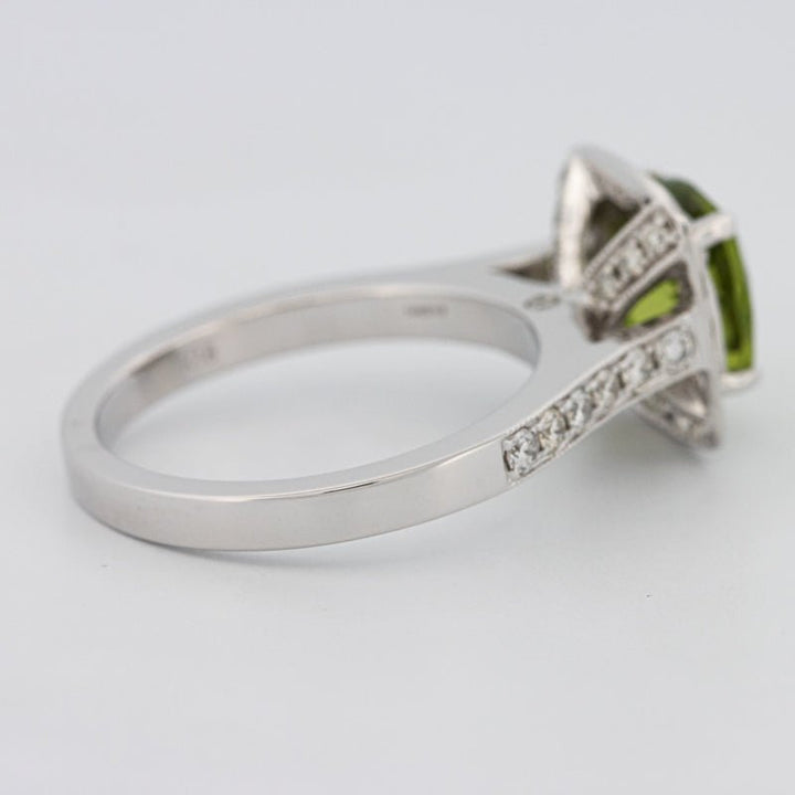 3 CT Cushion Cut Garnet Halo Ring - ZIZOV DIAMONDS