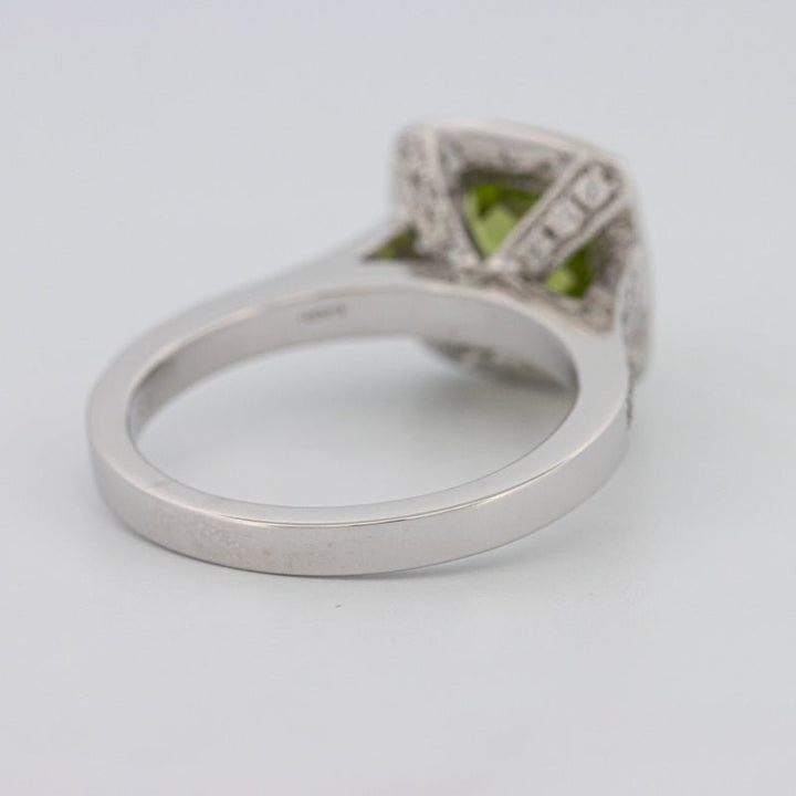 3 CT Cushion Cut Garnet Halo Ring - ZIZOV DIAMONDS