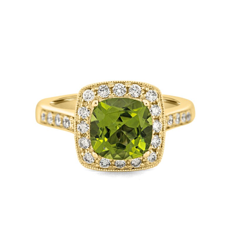 3 CT Cushion Cut Garnet Halo Ring - ZIZOV DIAMONDS