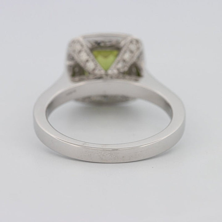 3 CT Cushion Cut Garnet Halo Ring - ZIZOV DIAMONDS