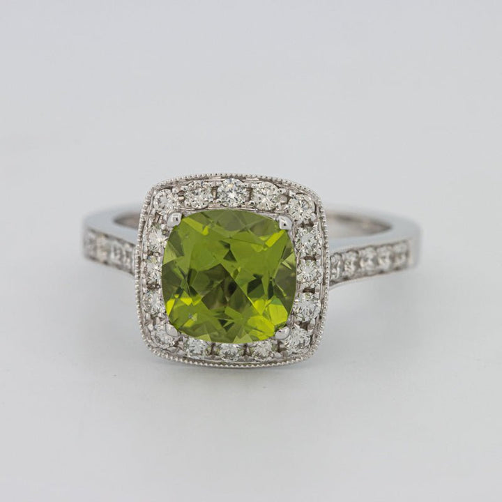 3 CT Cushion Cut Garnet Halo Ring - ZIZOV DIAMONDS