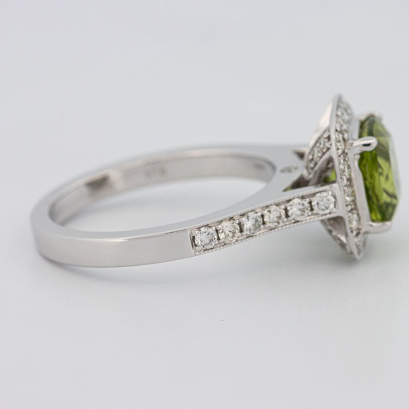 3 CT Cushion Cut Garnet Halo Ring - ZIZOV DIAMONDS