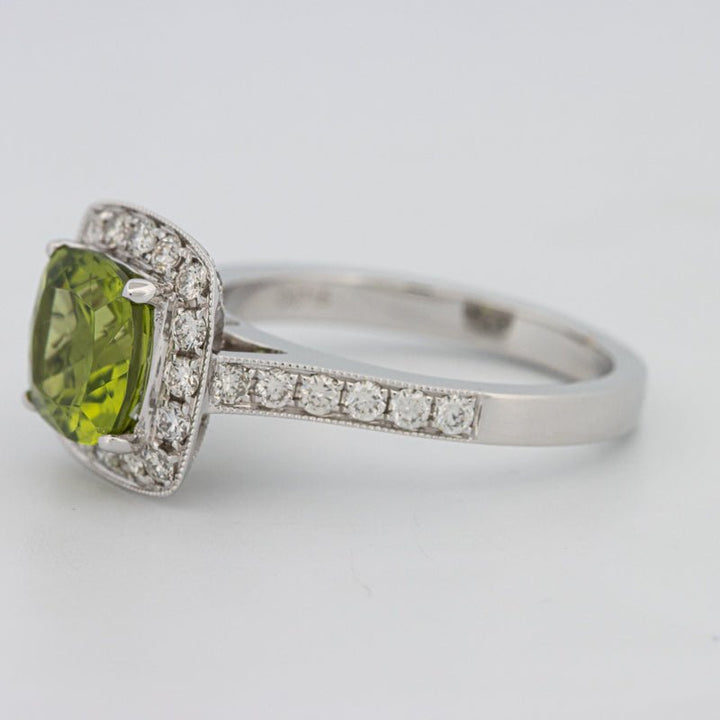 3 CT Cushion Cut Garnet Halo Ring - ZIZOV DIAMONDS