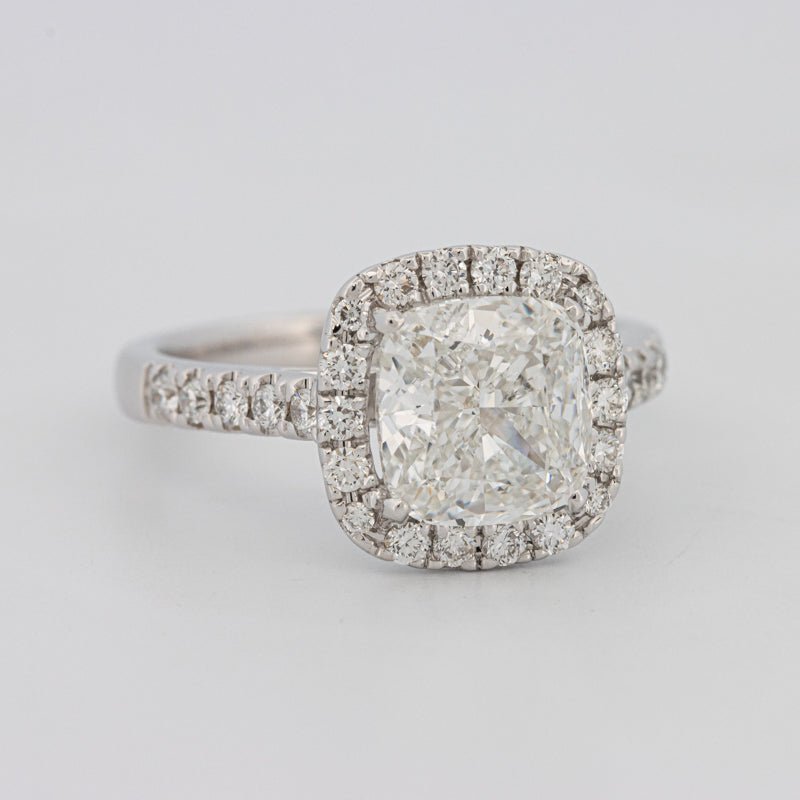 3 CT Cushion Cut Halo Pavé Solitaire (LG) - ZIZOV DIAMONDS