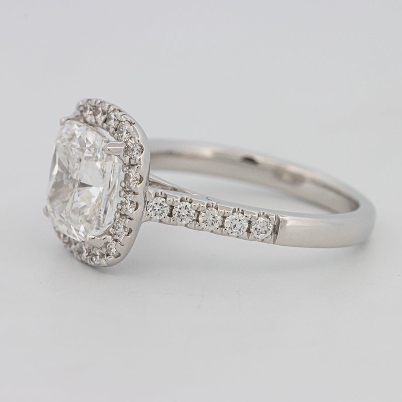 3 CT Cushion Cut Halo Pavé Solitaire (LG) - ZIZOV DIAMONDS