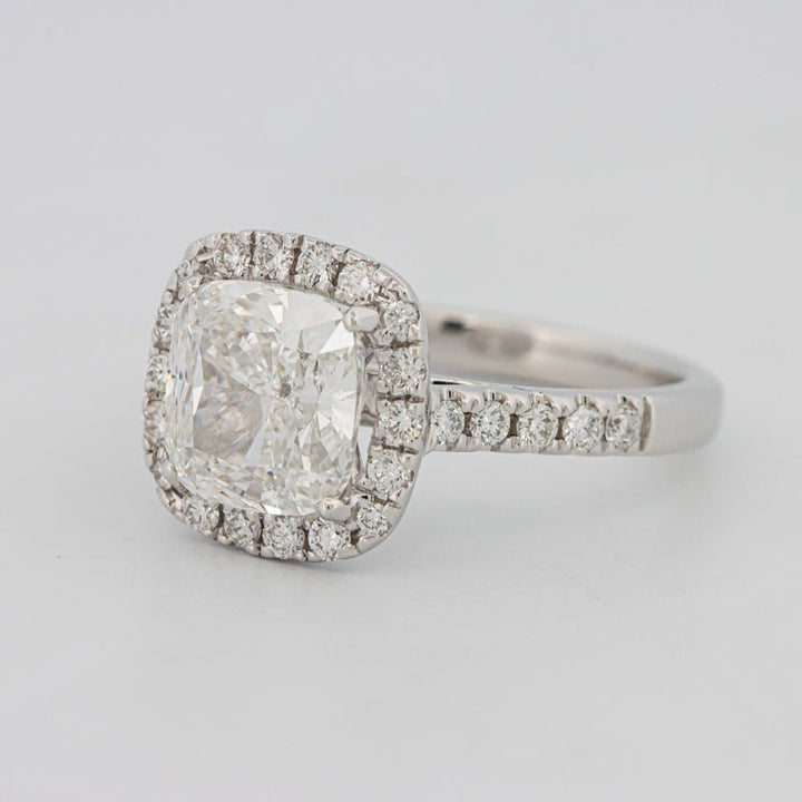 3 CT Cushion Cut Halo Pavé Solitaire (LG) - ZIZOV DIAMONDS
