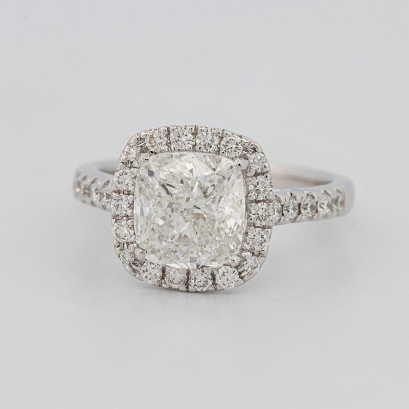 3 CT Cushion Cut Halo Pavé Solitaire (LG) - ZIZOV DIAMONDS