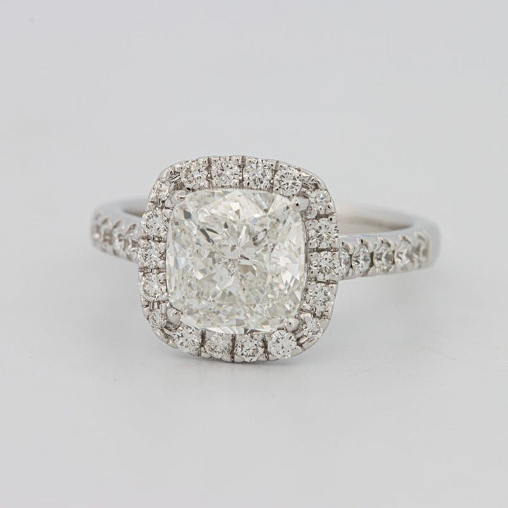 3 CT Cushion Cut Halo Pavé Solitaire (LG) - ZIZOV DIAMONDS