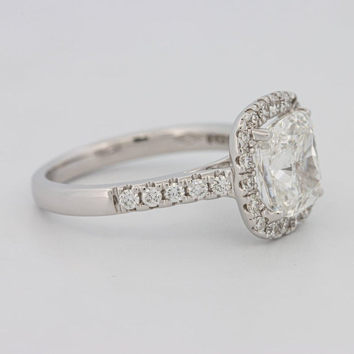 3 CT Cushion Cut Halo Pavé Solitaire (LG) - ZIZOV DIAMONDS