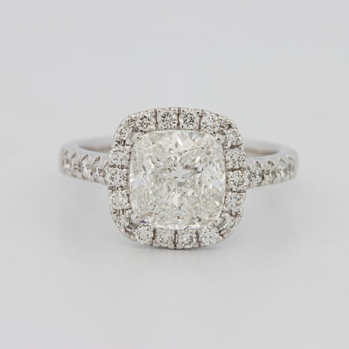 3 CT Cushion Cut Halo Pavé Solitaire (LG) - ZIZOV DIAMONDS