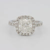 3 CT Cushion Cut Halo Pavé Solitaire (LG) - ZIZOV DIAMONDS
