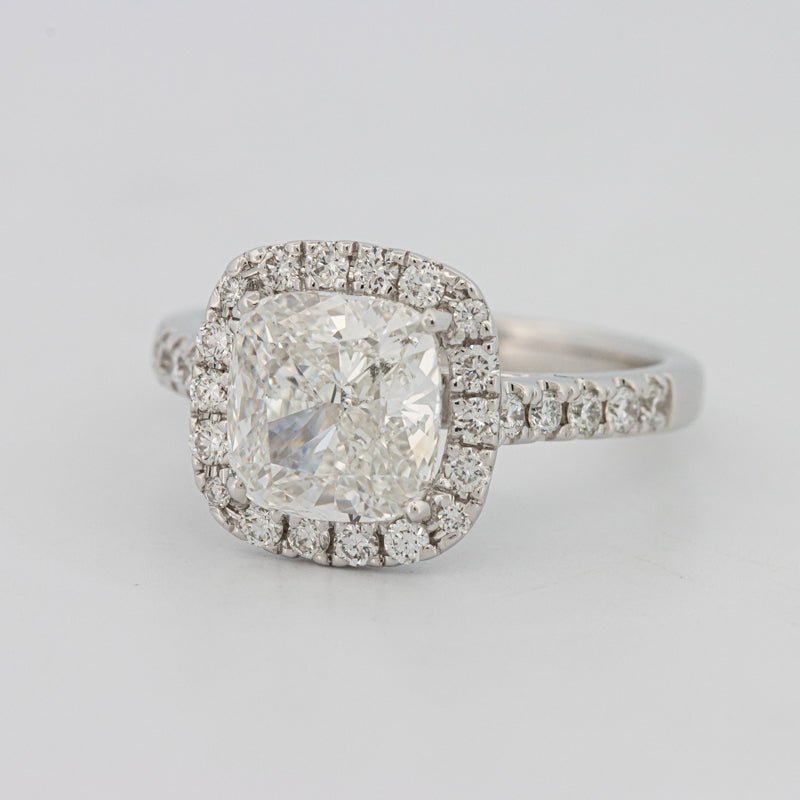 3 CT Cushion Cut Halo Pavé Solitaire (LG) - ZIZOV DIAMONDS