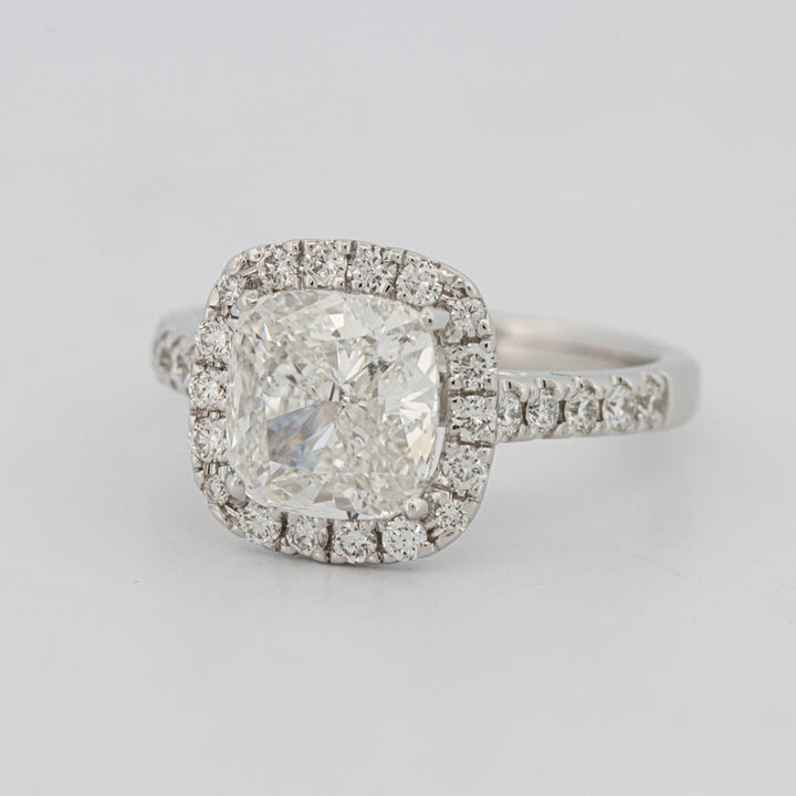 3 CT Cushion Cut Halo Pavé Solitaire (LG) - ZIZOV DIAMONDS