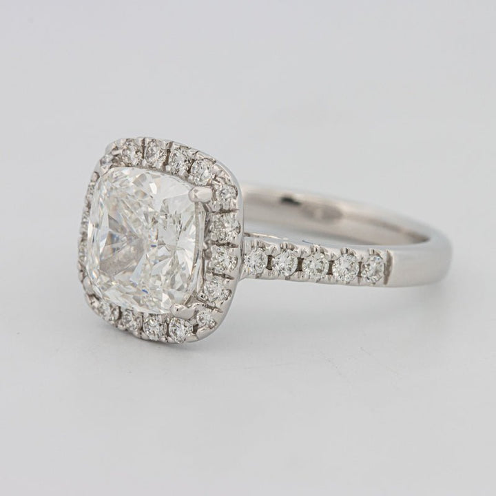 3 CT Cushion Cut Halo Pavé Solitaire (LG) - ZIZOV DIAMONDS
