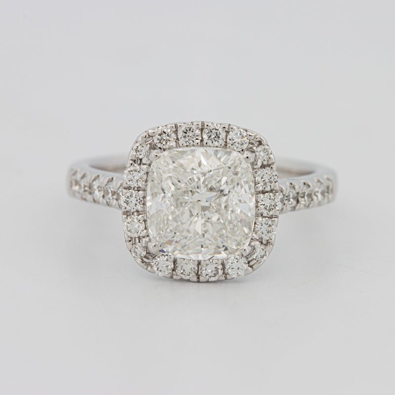 3 CT Cushion Cut Halo Pavé Solitaire (LG) - ZIZOV DIAMONDS