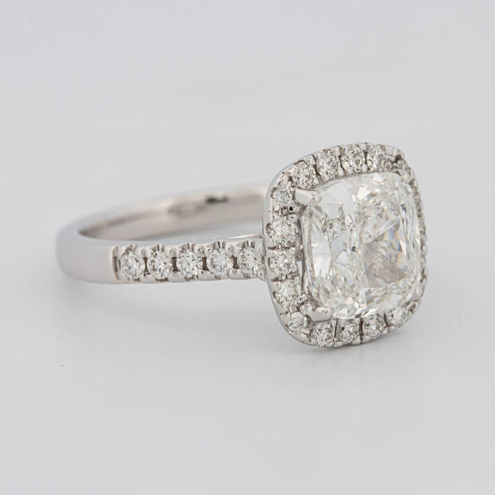 3 CT Cushion Cut Halo Pavé Solitaire (LG) - ZIZOV DIAMONDS