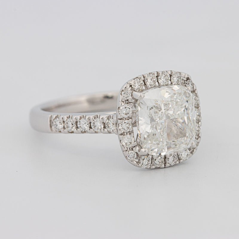 3 CT Cushion Cut Halo Pavé Solitaire (LG) - ZIZOV DIAMONDS