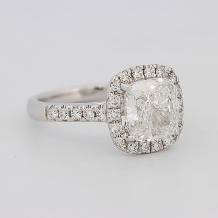 3 CT Cushion Cut Halo Pavé Solitaire (LG) - ZIZOV DIAMONDS
