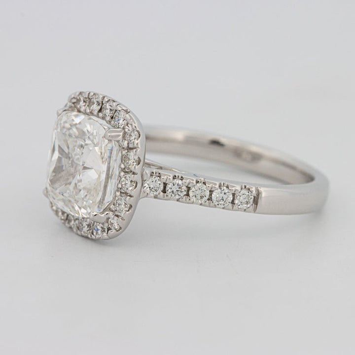 3 CT Cushion Cut Halo Pavé Solitaire (LG) - ZIZOV DIAMONDS
