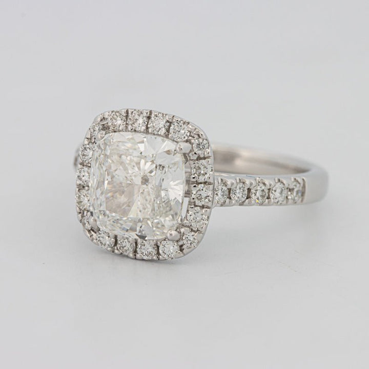 3 CT Cushion Cut Halo Pavé Solitaire (LG) - ZIZOV DIAMONDS