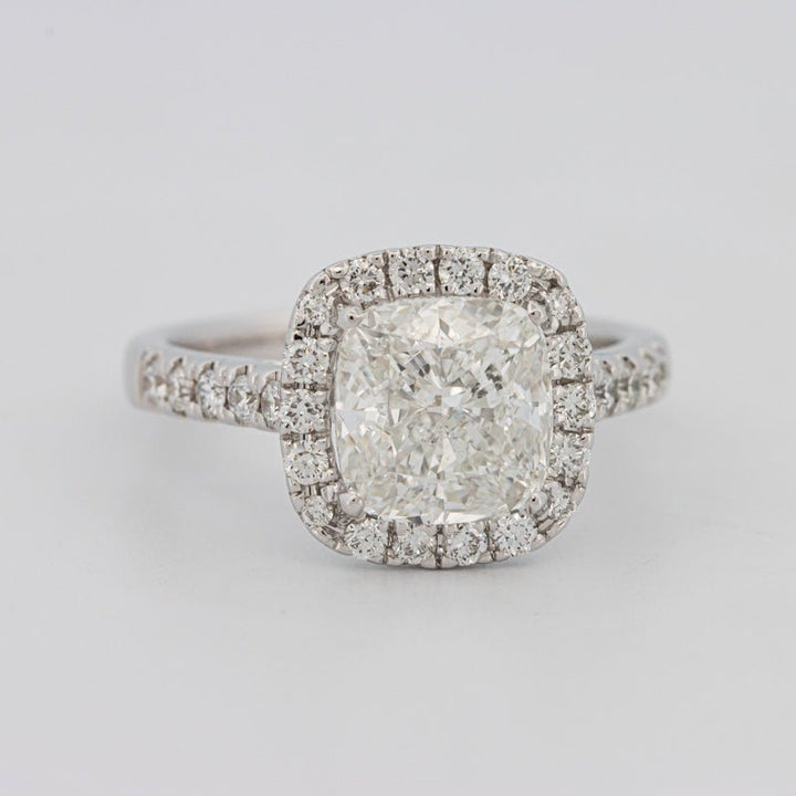 3 CT Cushion Cut Halo Pavé Solitaire (LG) - ZIZOV DIAMONDS