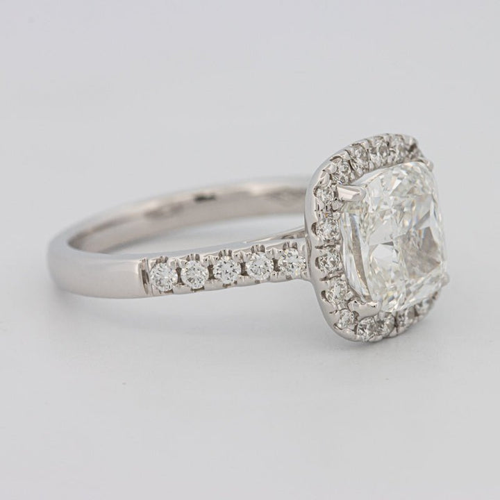 3 CT Cushion Cut Halo Pavé Solitaire (LG) - ZIZOV DIAMONDS