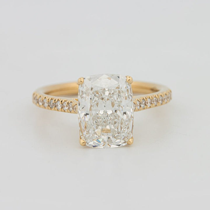 3.50 CT Cushion Cut Pavé Solitaire (LG) - ZIZOV DIAMONDS