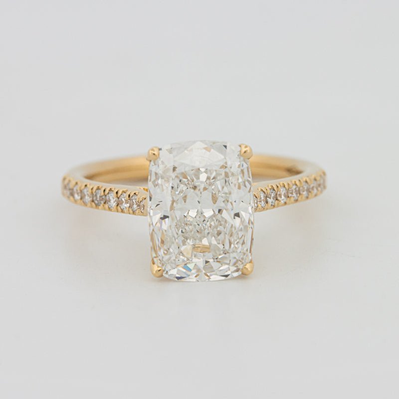 3.50 CT Cushion Cut Pavé Solitaire (LG) - ZIZOV DIAMONDS