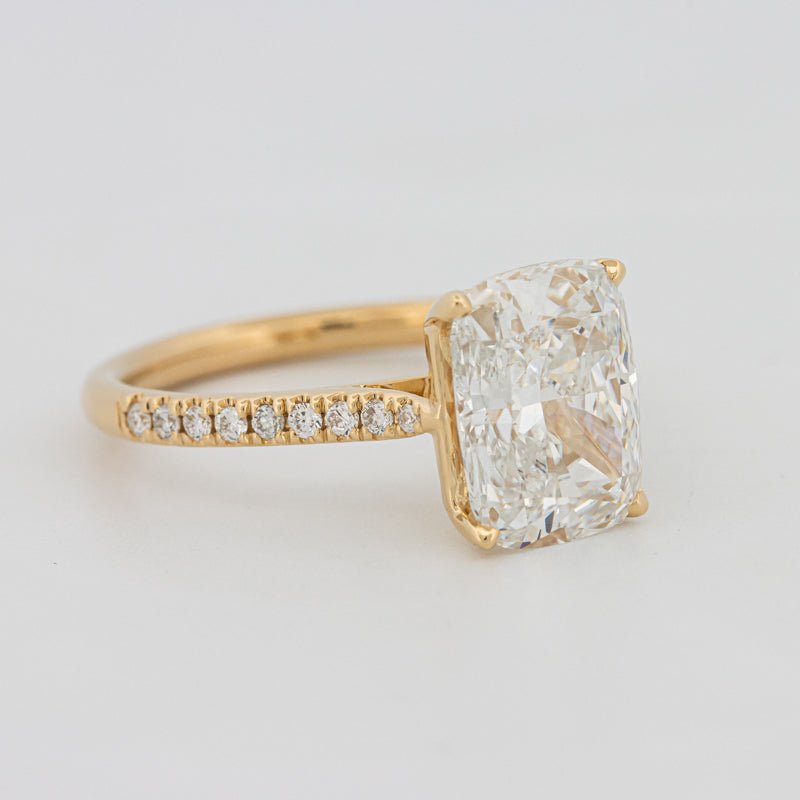 3.50 CT Cushion Cut Pavé Solitaire (LG) - ZIZOV DIAMONDS