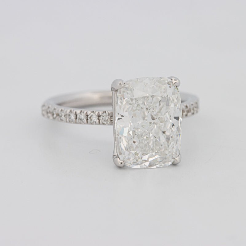 3.50 CT Cushion Cut Pavé Solitaire (LG) - ZIZOV DIAMONDS