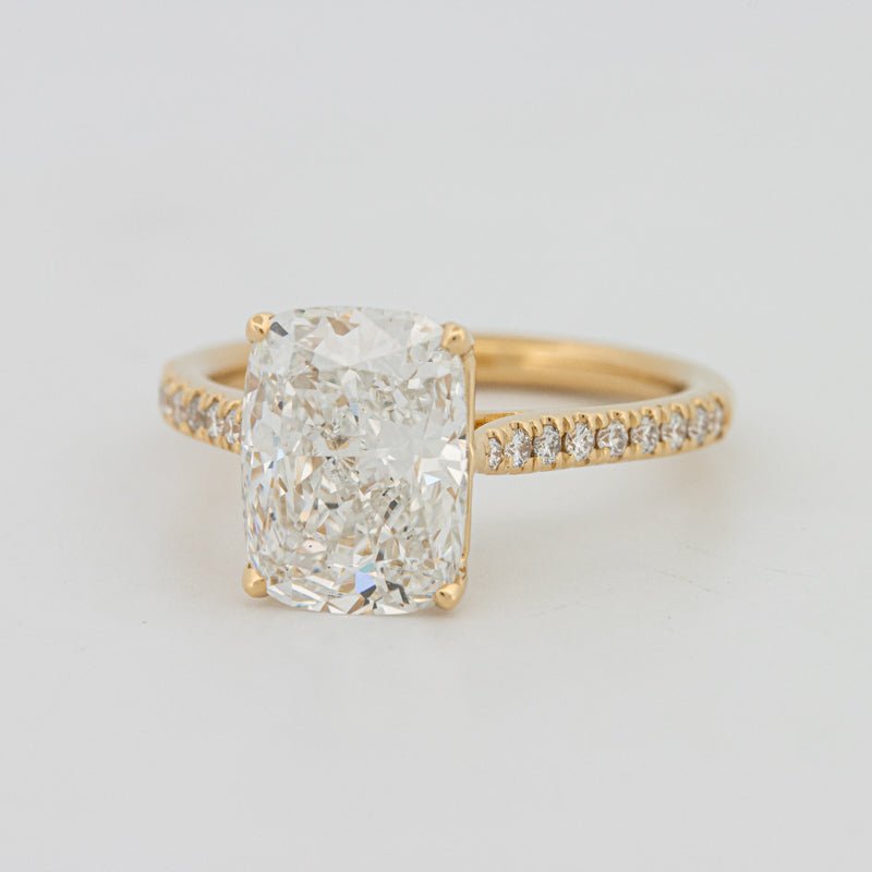 3.50 CT Cushion Cut Pavé Solitaire (LG) - ZIZOV DIAMONDS