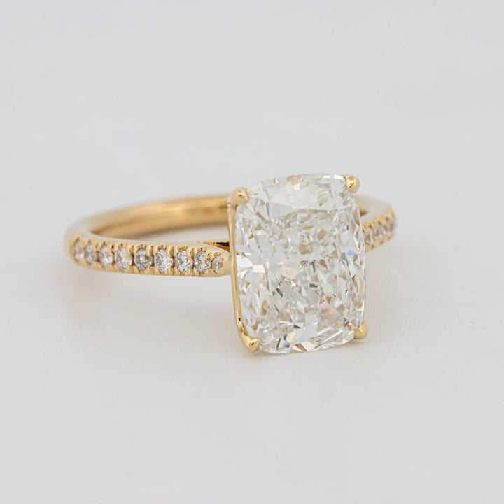3.50 CT Cushion Cut Pavé Solitaire (LG) - ZIZOV DIAMONDS