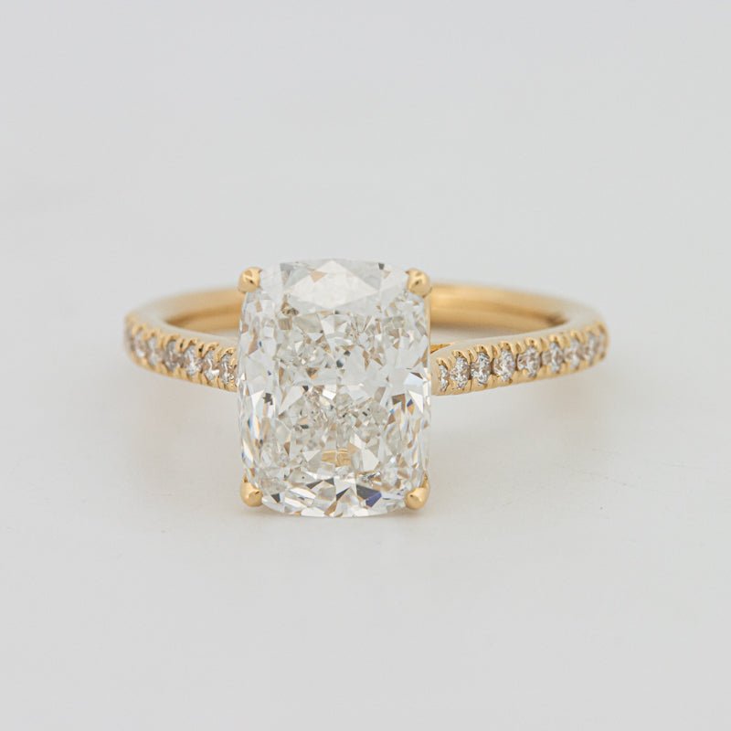 3.50 CT Cushion Cut Pavé Solitaire (LG) - ZIZOV DIAMONDS