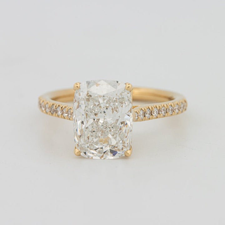 3.50 CT Cushion Cut Pavé Solitaire (LG) - ZIZOV DIAMONDS
